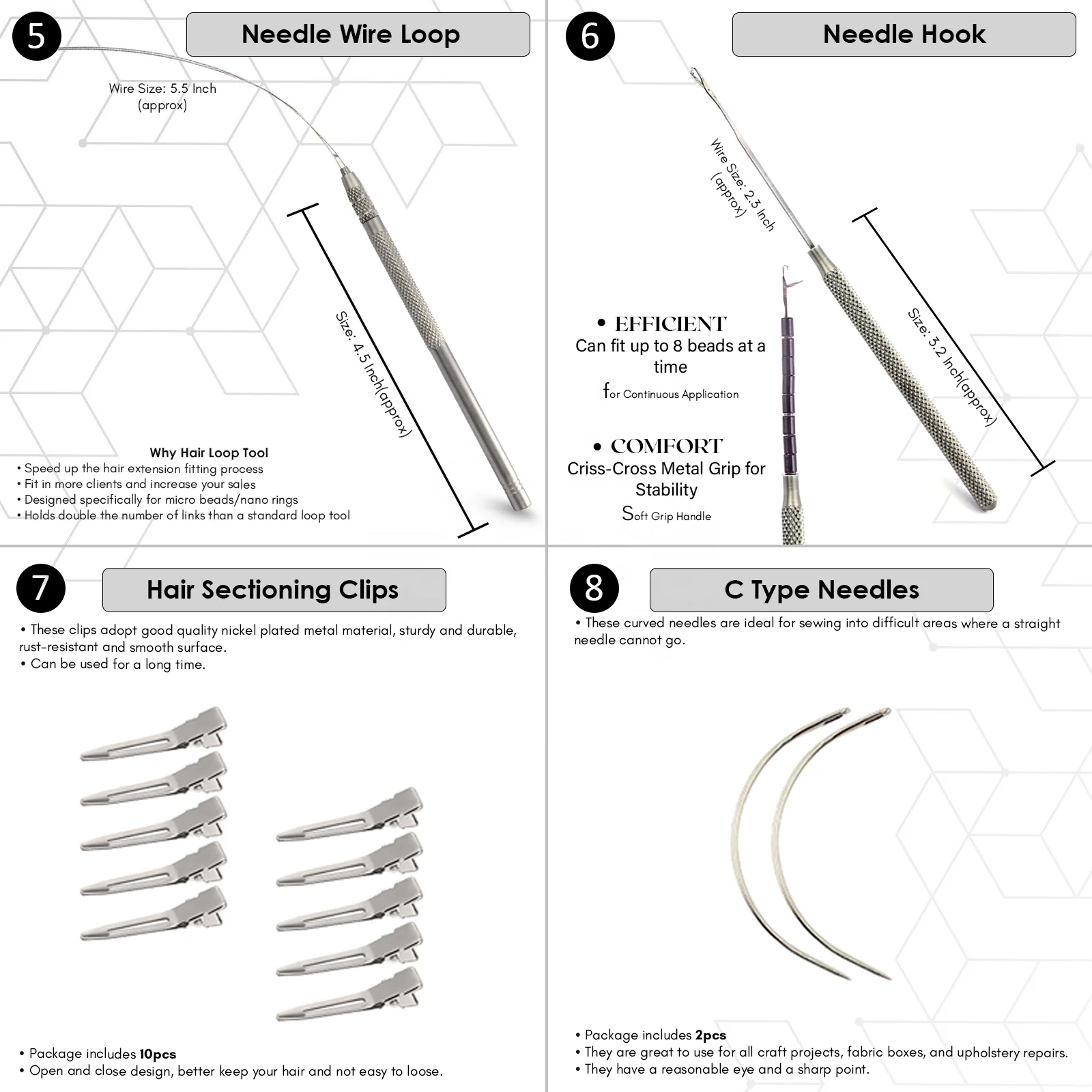 Hair Extension Tools Micro Bead Hair Extension Application Plier Kit,Hair Parting Tool,Pulling