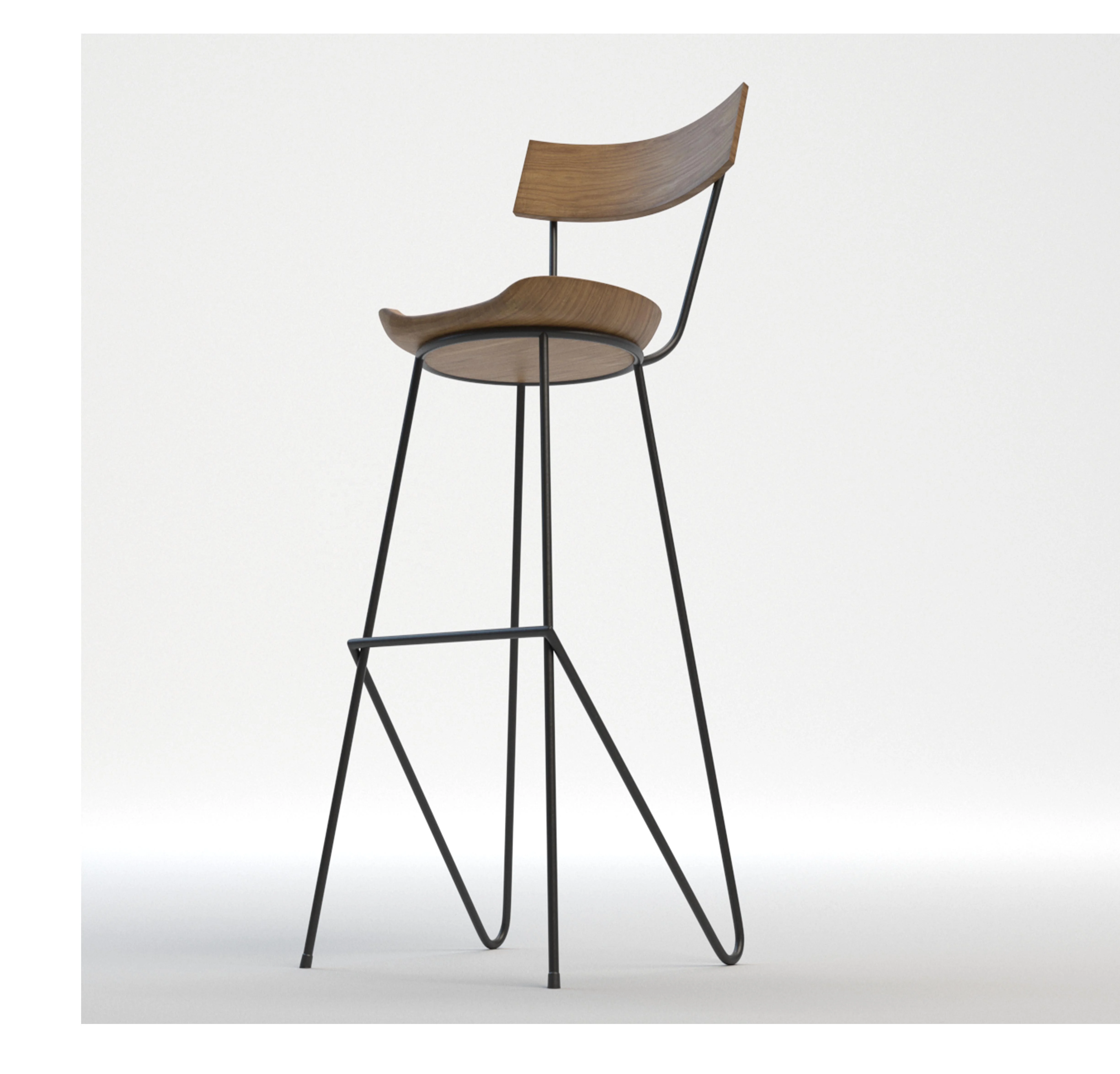 New Best Modern Luxury Design Bar Stools Solid Teak Wood Brown Dining