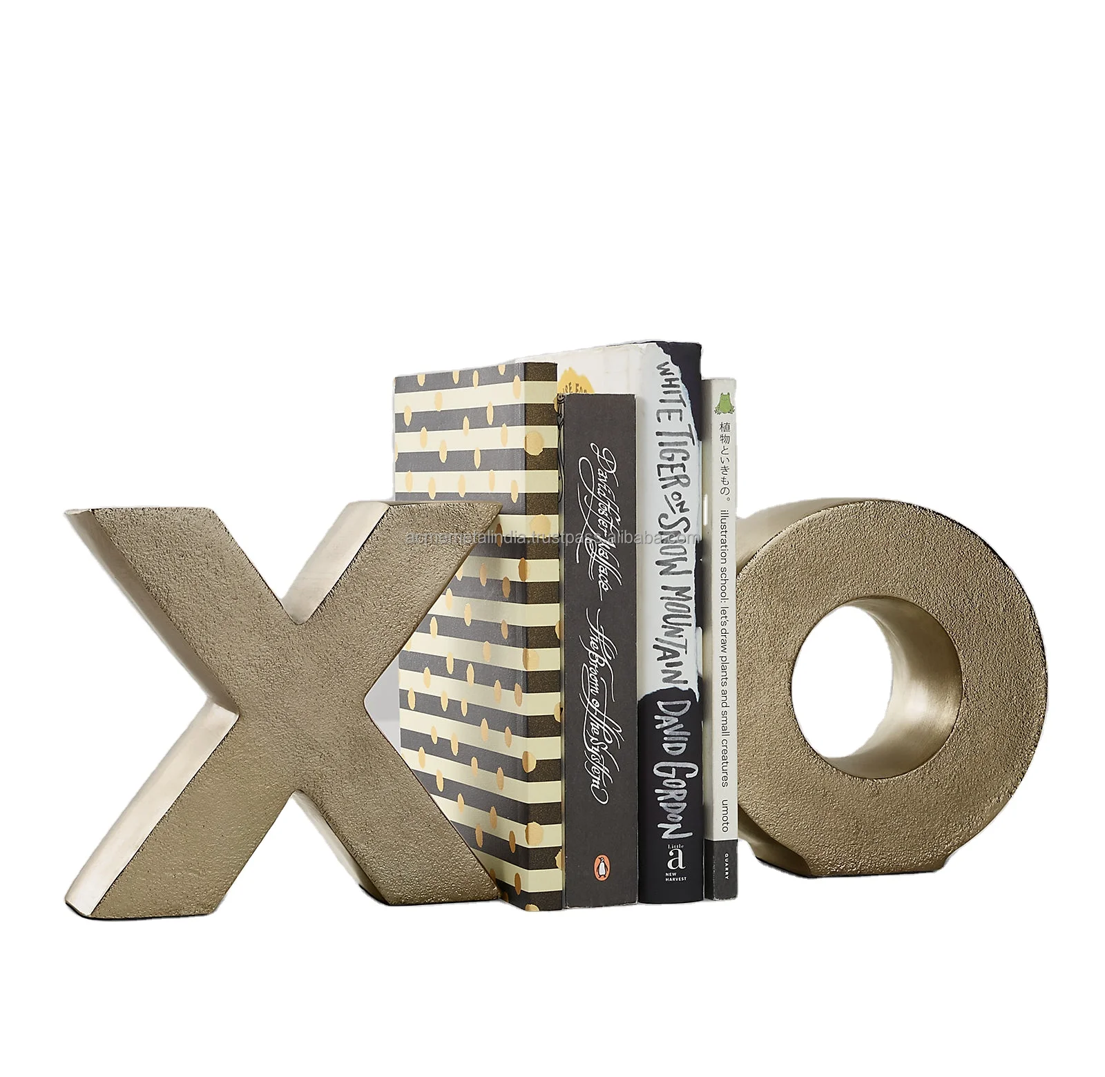 Brass Bookend New Modern High Quality Casted Metal Design Adjustable