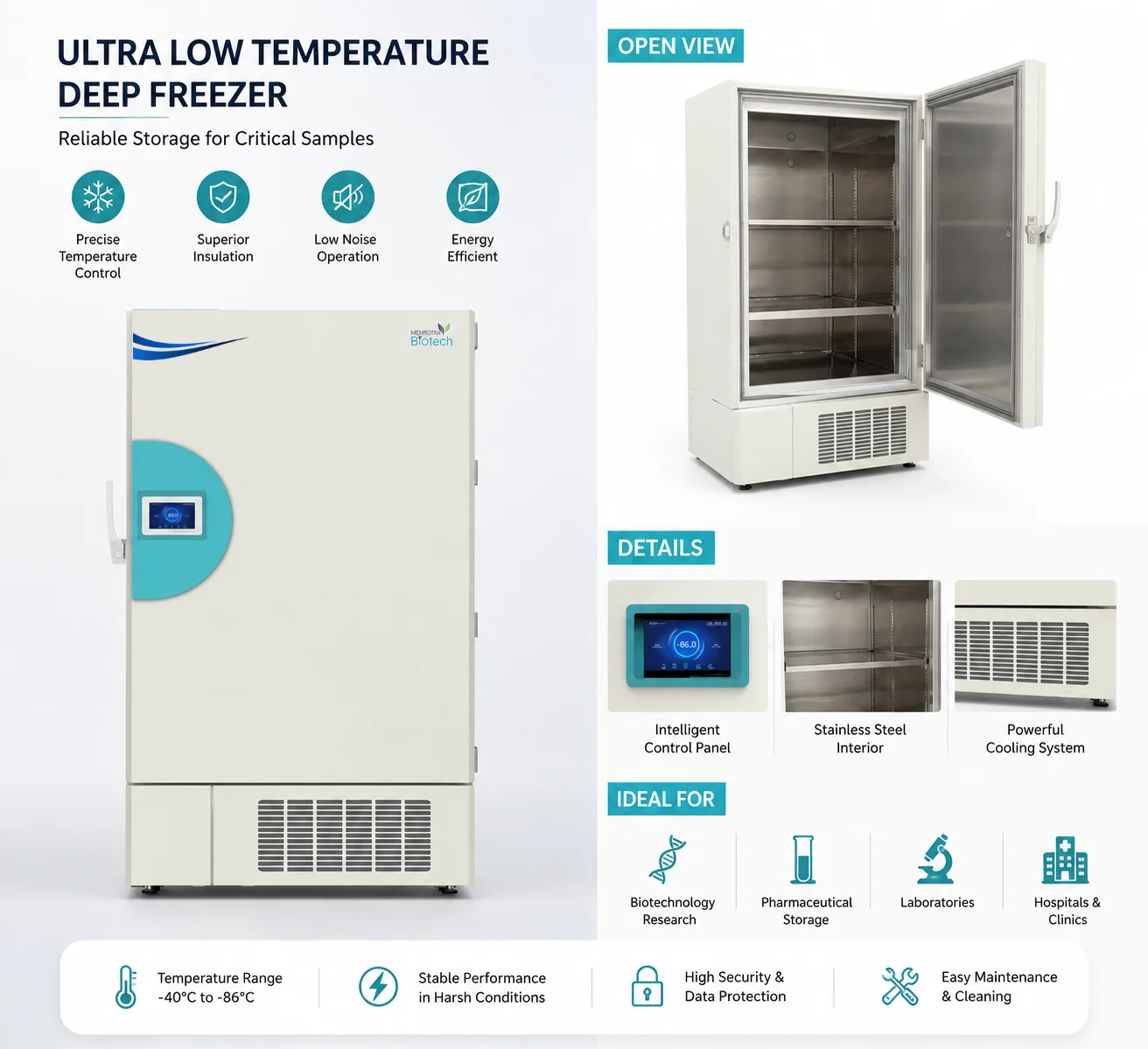 Low Temperature Laboratory Freezer, Stainless, Steel - detail 4