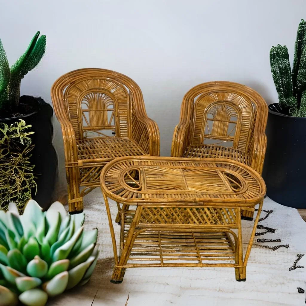 Top Modern Design Cane Rattan Chairs With Table Set Furniture For Living Room/balcony/garden