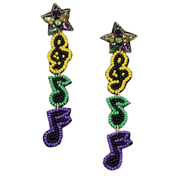 mardi gras statement earrings