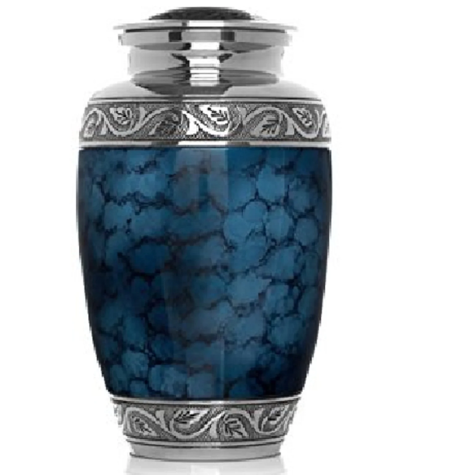 Brass Cremation Urn Blue Fire Funeral Memorial Urns Solid Remarkable Ashes Urn For Burial