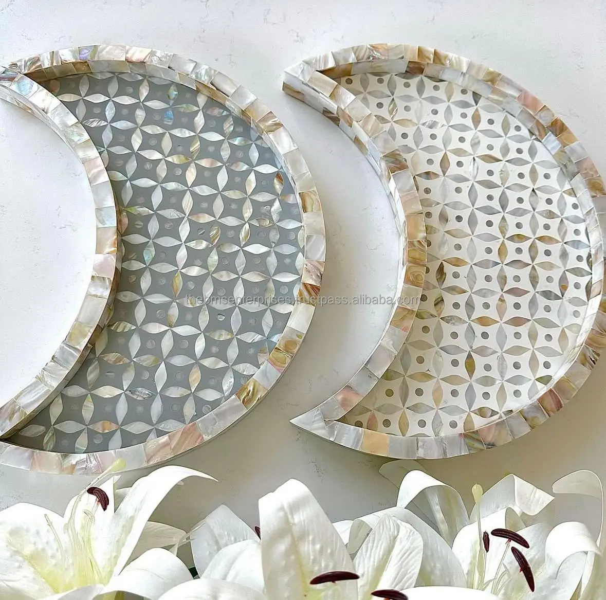 Artistic eye catching capiz shell inlay tray in best quality and best ...