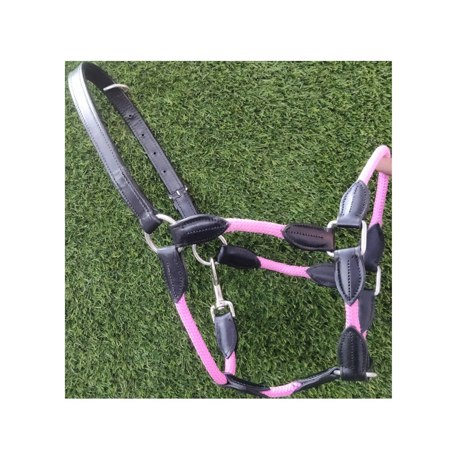 Leather Horse Halter Rope Halter With Leather Hybrid Halter Rope