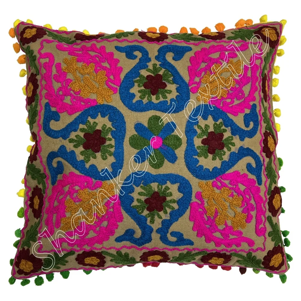 Vintage Mexican Hand Embroidered Cushion Cover Custom Pillows Home