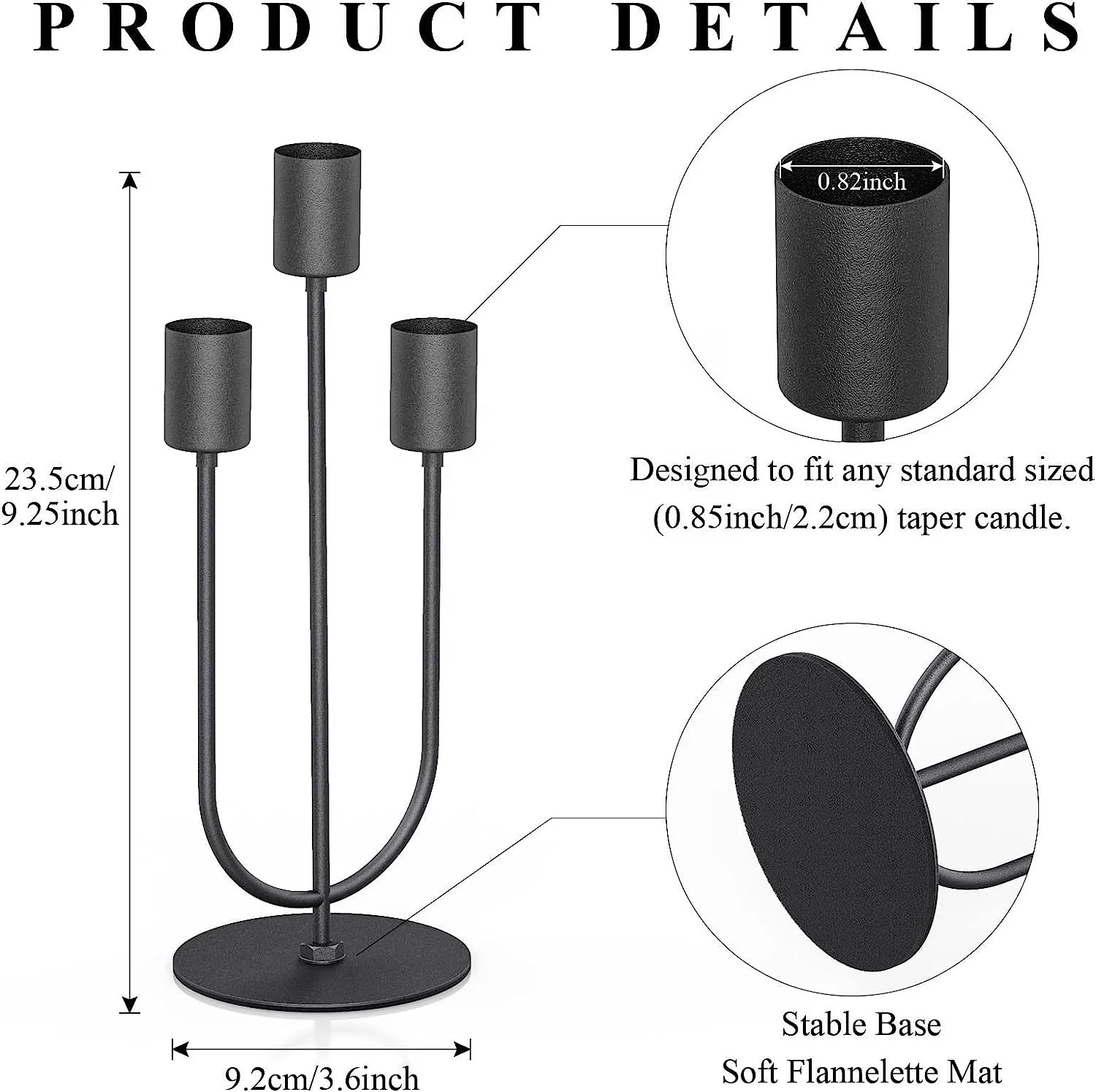 Simple And Captivated Design Home Decor Modern Black Candle Holder With