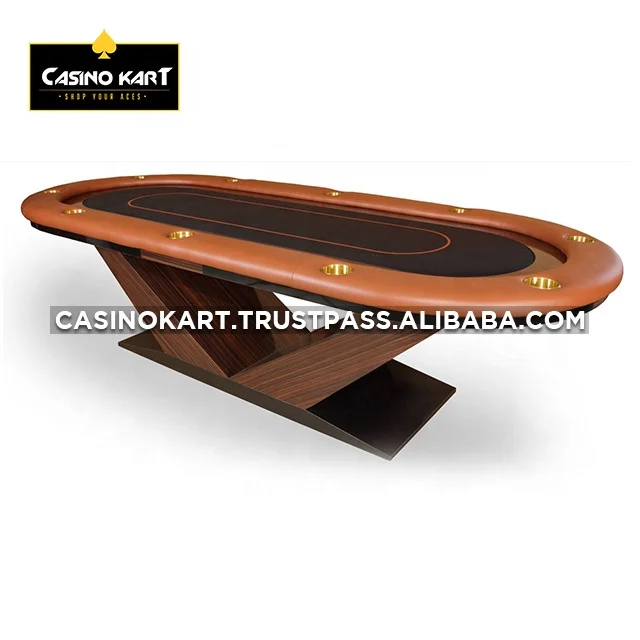Multifunctional Customised Poker Table Oval Shaped Wooden Poker Table