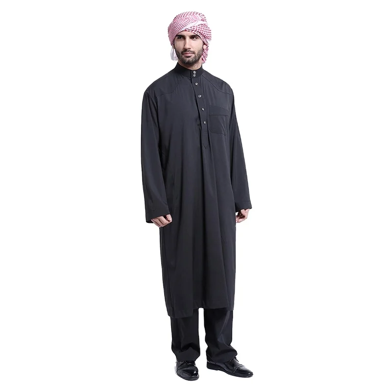 Abaya Thobe Jubbah Catar Para Hombre,Elegante,Musulmán,Blanco,Informal