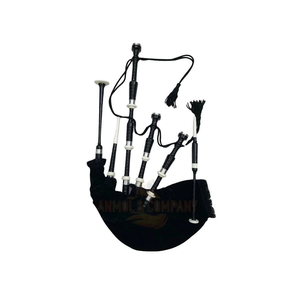 Great Highland Bagpipes Rosewood High Natural Brown Silver Mounts