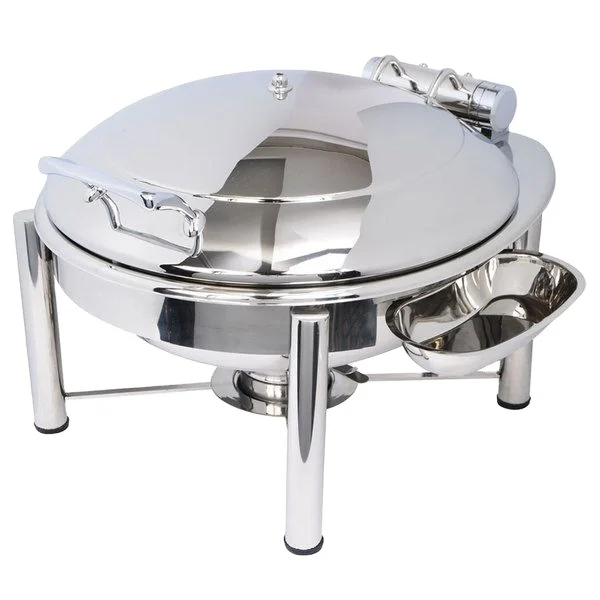 Crown Collection 6 Quart Induction Chafing Dish Round Hinged Lid