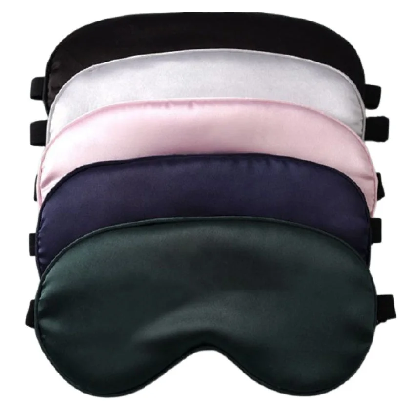 Amazon Hot Sell Satin Silk Adjustable Straptravel Sleeping Eye Mask