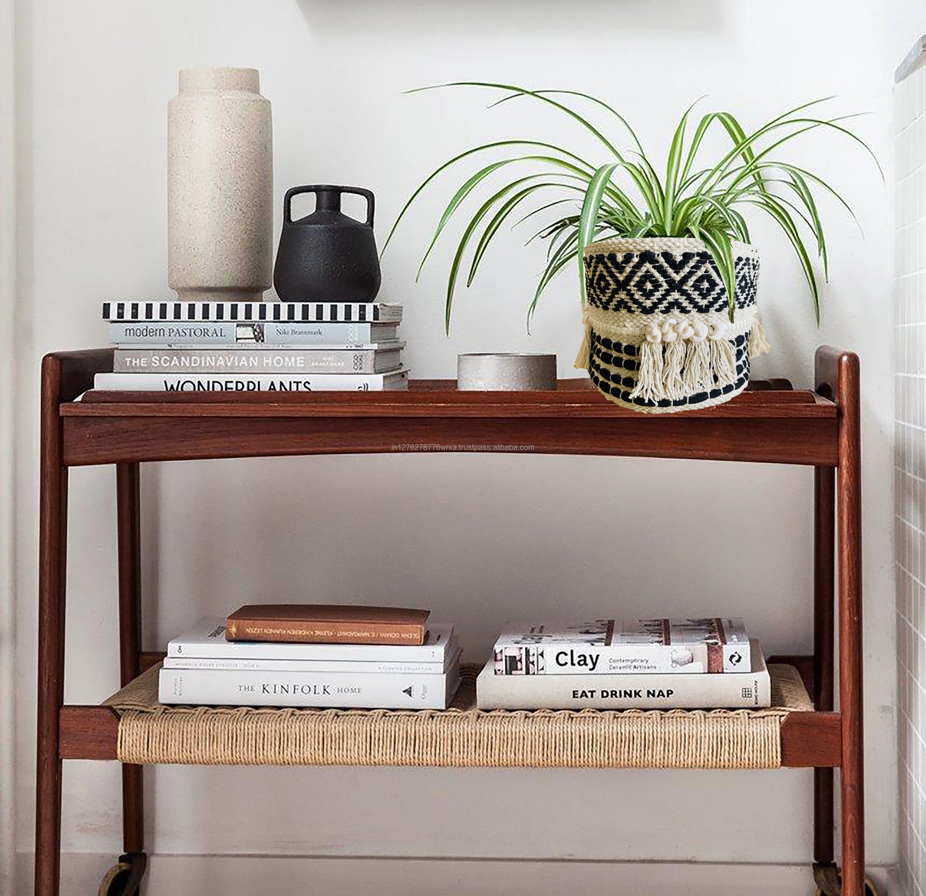 Nature4u Boho Hand Woven Plant Basket Modern Woven Basket For 47