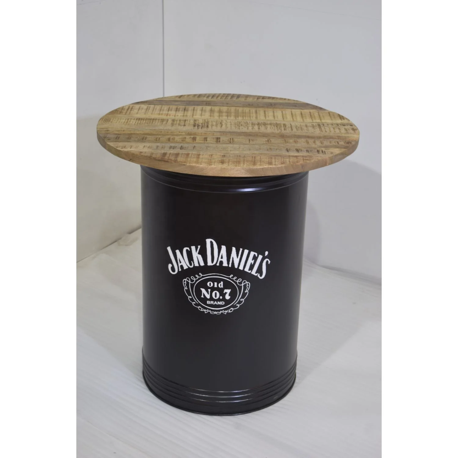 Luxury Modern Reclaimed Recycled Oil Barrel Durable High Bar Tables For Cafe Restaurant Kitchen