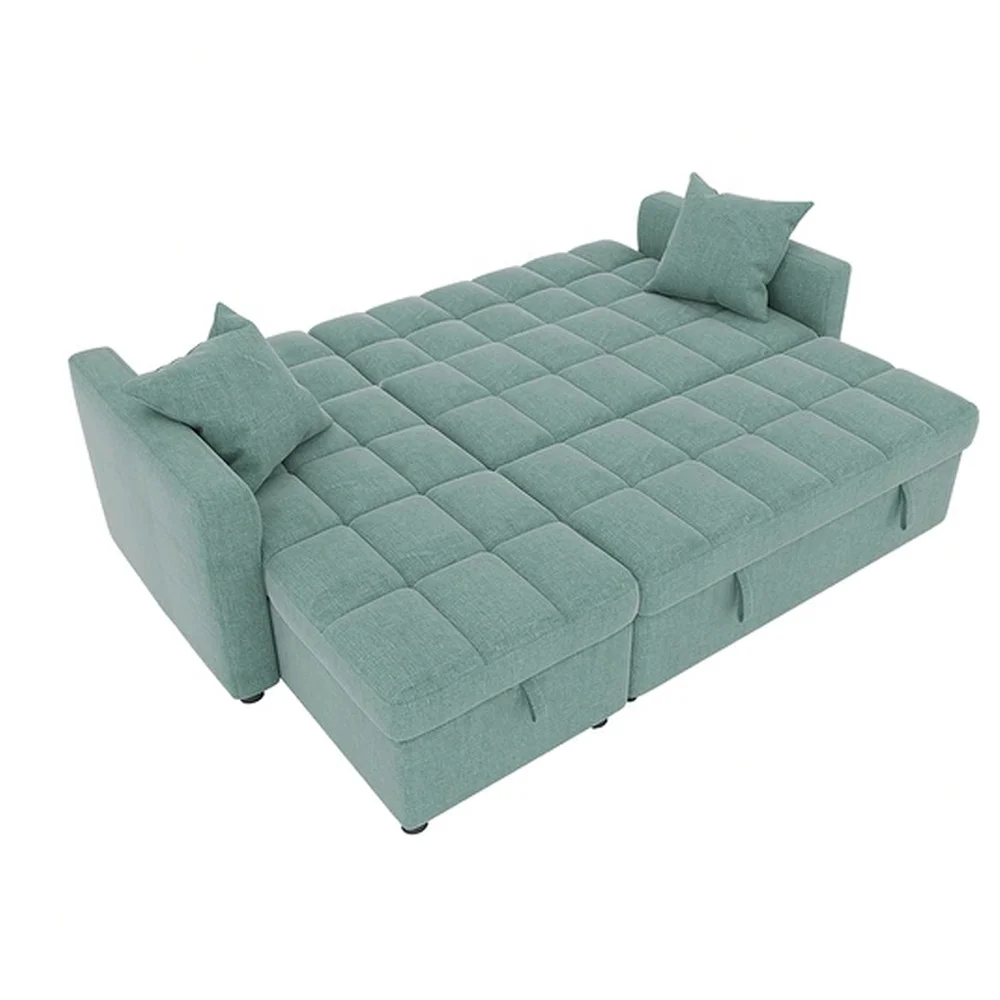Lshaped Sectional Sofa Bed Pullout Sleeper With Storage Chaise For