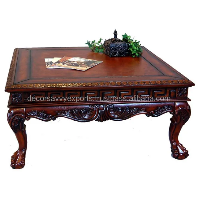 Classic Vintage Design Center Table Made With Teak Wood For Royal Home
