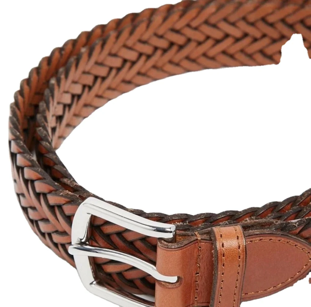genuine leather italian braided mixed men belts