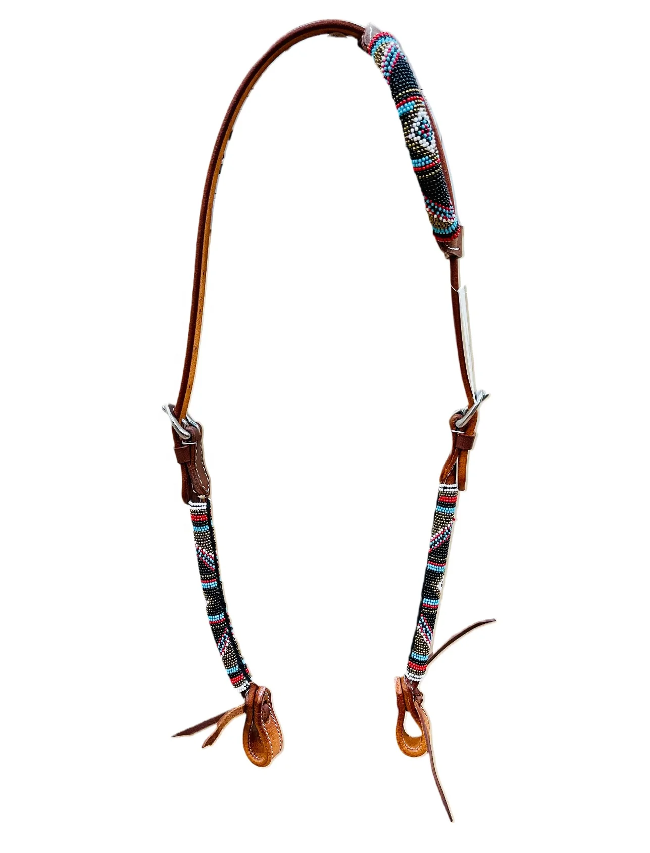 Top Quality Genuine Leather Western Beaded One Ear For Horse Riding