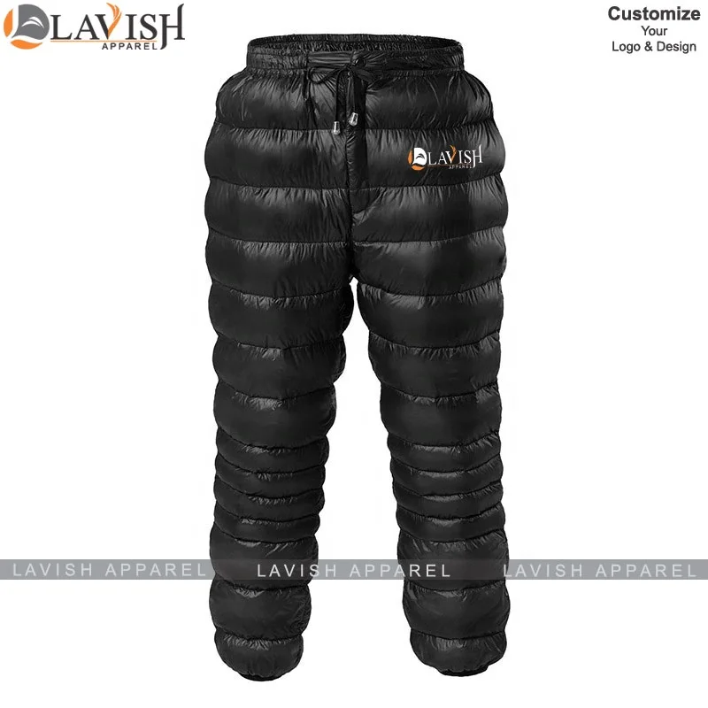 Customized Men Waterproof Puffer Padded Pants Water Repellent Windproof