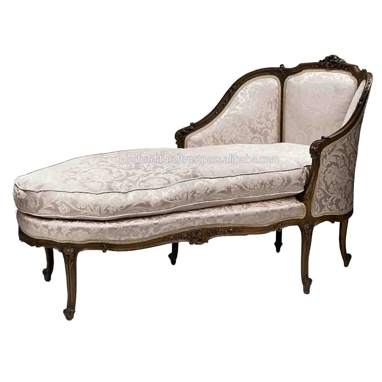 Stunning French Louis Xv Reproduction Furniture Chaise Lounge Sofa