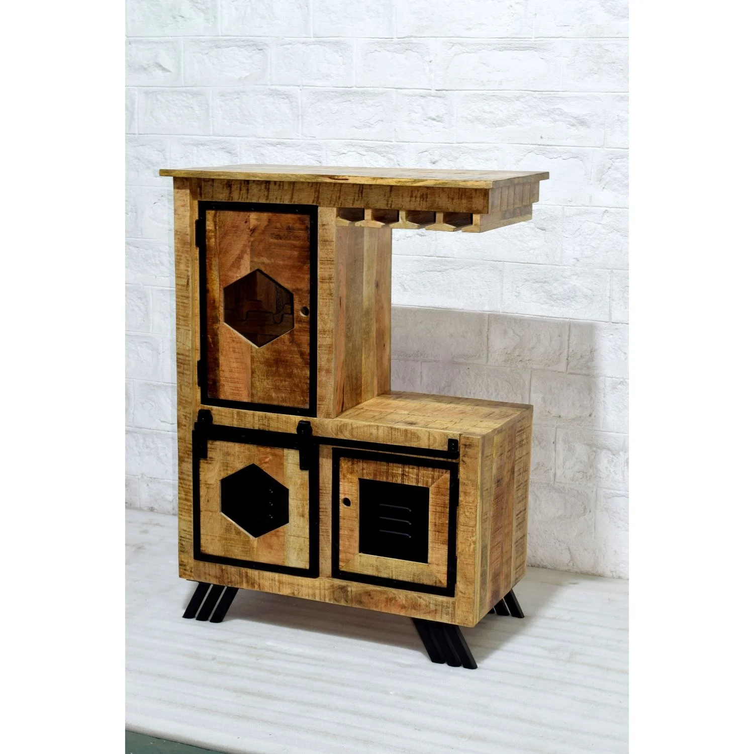 Modern Industrial Style Mango Wooden Home Bar Buy Home Bar