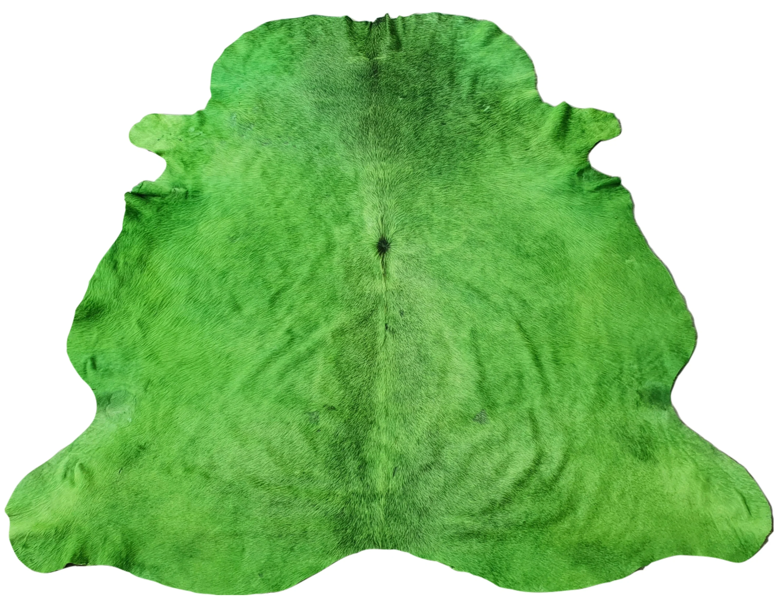 New Dyed Green Hairon Handmade Real Leather Cowhide Fur Area Rug For