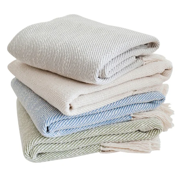 Handmade Woven Cotton Throw Blanket Soft Decorative Boho Bohemian