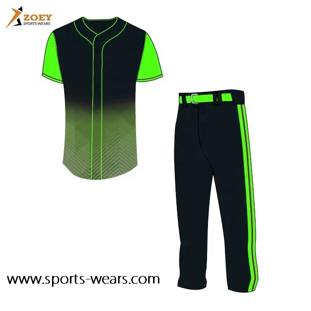 Customizable Green Baseball Uniform - Sports Custom Uniform