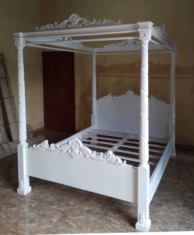 four poster antique french style bed