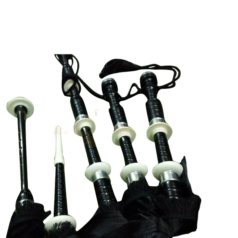 Great Highland Bagpipes Rosewood High Natural Brown Silver Mounts