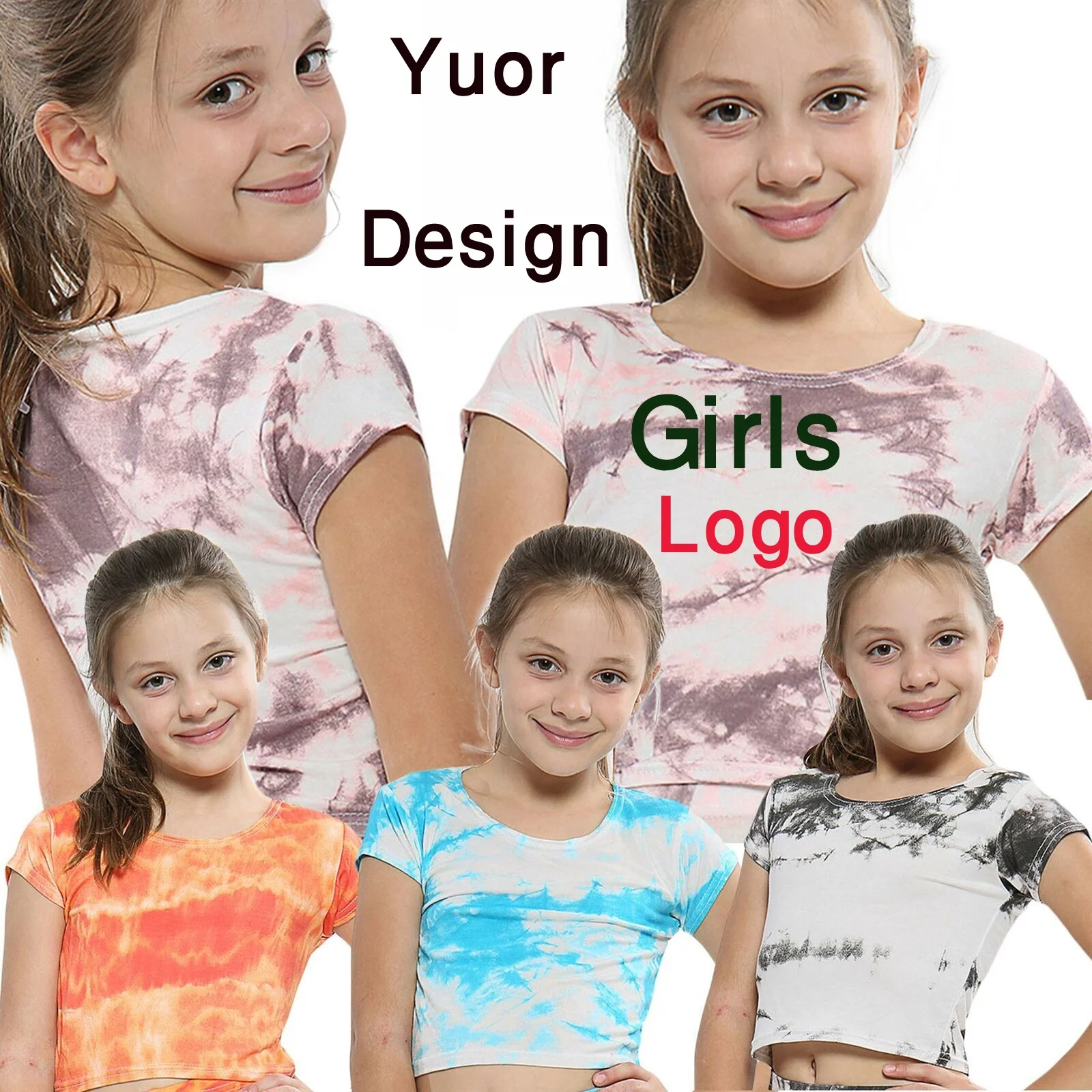 Kids Plain Tshirt Tops For Child Girls Baby 100 Solid Color Cotton