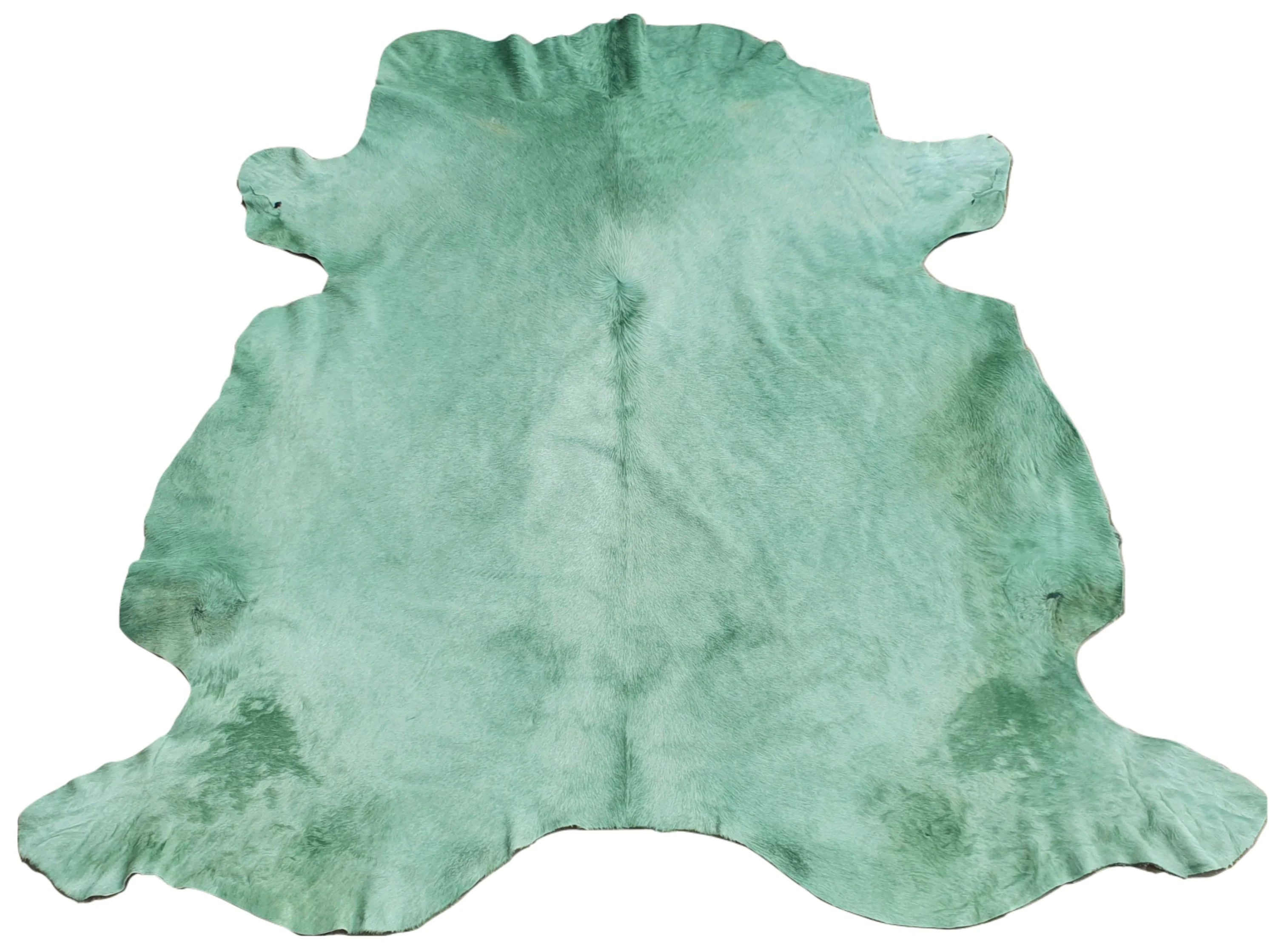 New Dyed Green Hairon Handmade Real Leather Cowhide Fur Area Rug For