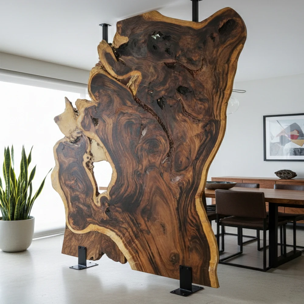 Rustic Timber Partition Rustic Handmade Room Divider Artistic Suar Wood Natural Top Rated ...