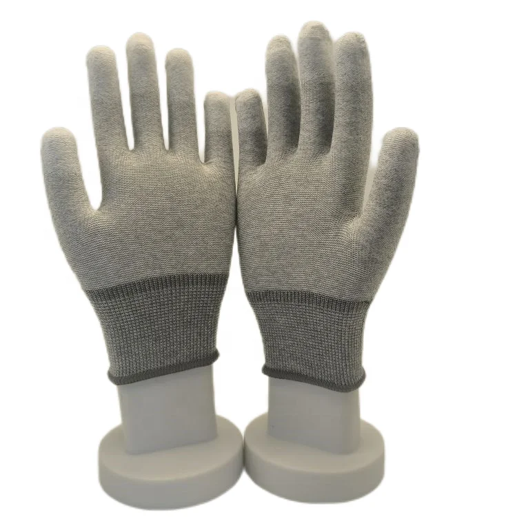 Factory Carbon Fiber Pu Coated Finger Tip Esd Glove Anti Static Carbon