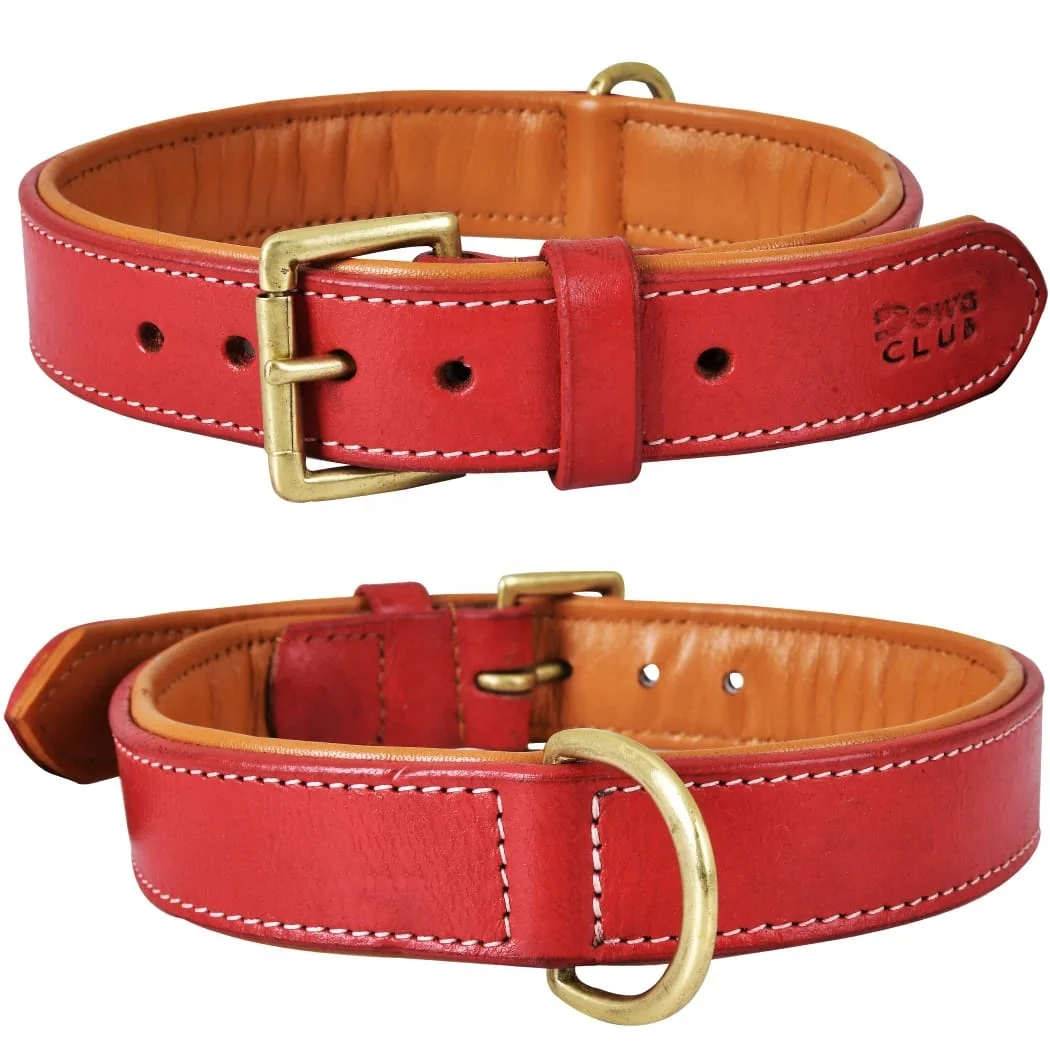 Wholesale Custom Dog Collars Top Grain Leather Comfortable