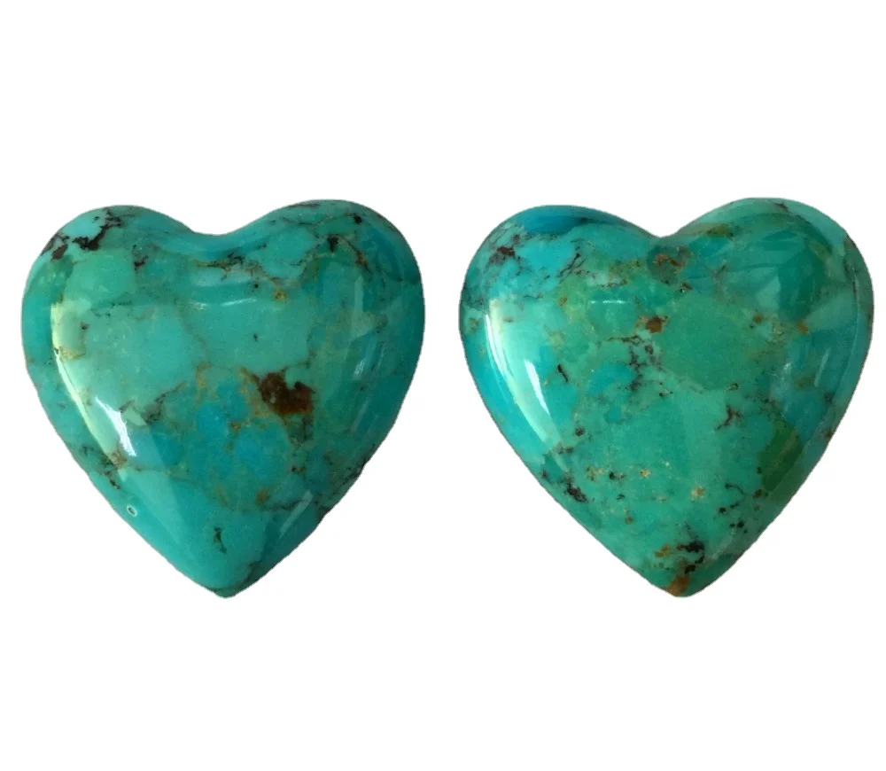 34.65 Ct Natural Heart Shape 32 x 31 mm Multi Turquoise Loose Gemstone For Jewelry Making A One Quality EI