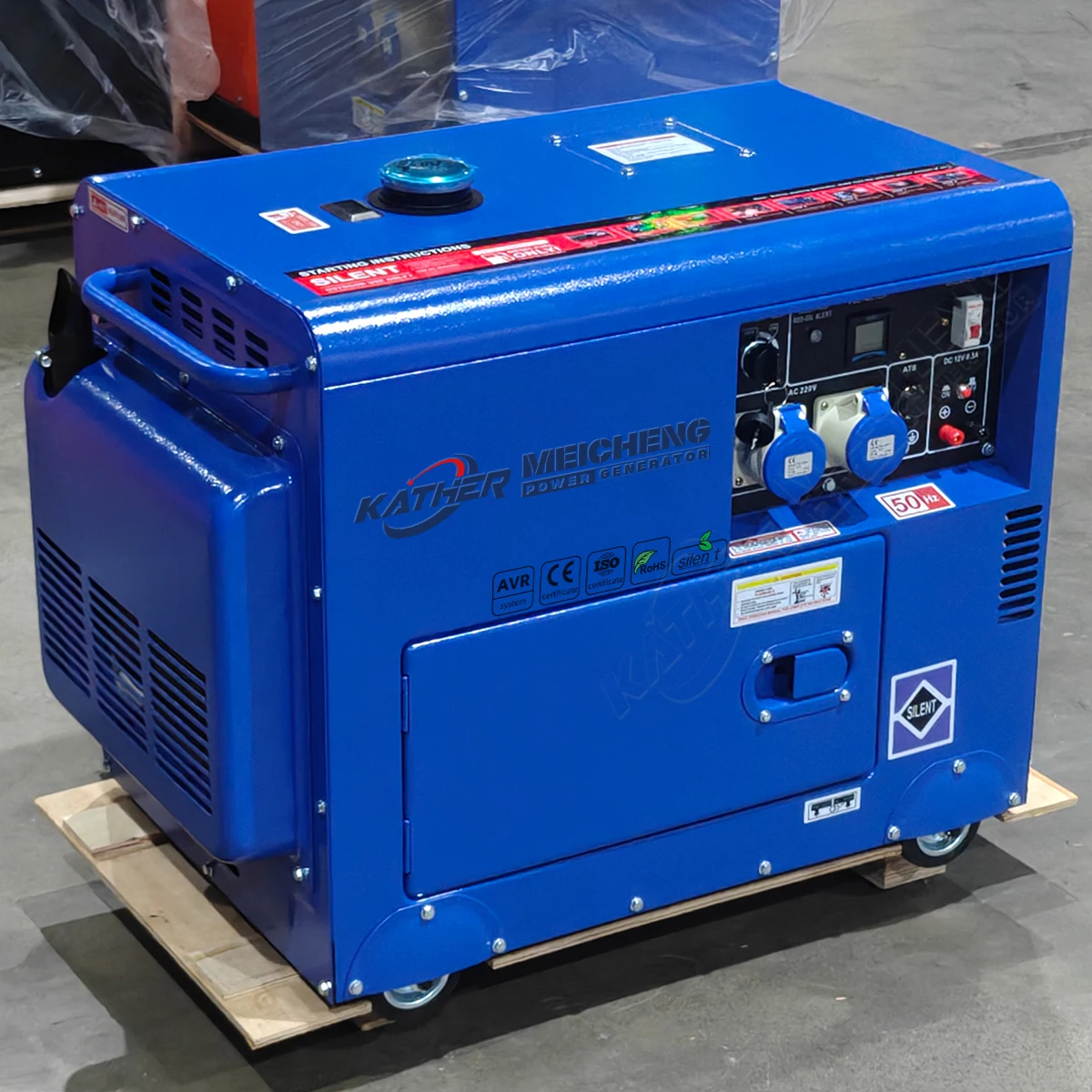 15kVA three-phase generator installed on concrete plinth with proper grounding and exhaust routing