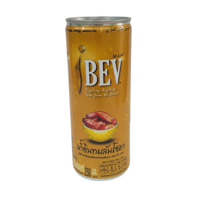 Top Selling 250ml Ibev Brand Date Palm Carbonated Soda Sparking Juice