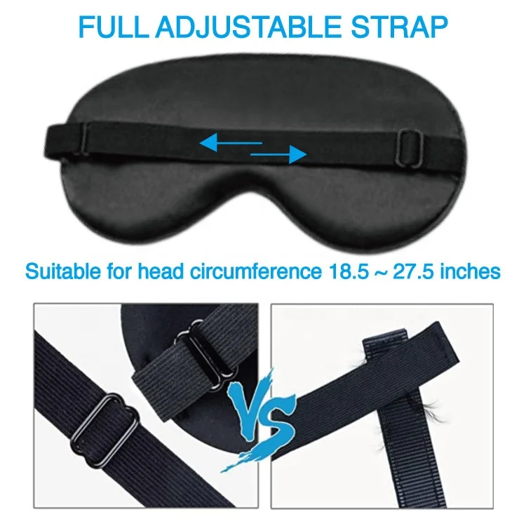 Amazon Hot Sell Satin Silk Adjustable Straptravel Sleeping Eye Mask
