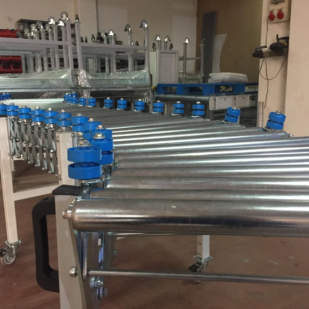Accordion Flexible Conveyors Galvanize Stainless Steel Tire Type