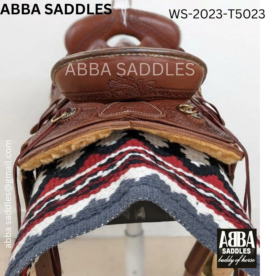 Hand Carved Western Saddle Best Quality Handmade Customized Color