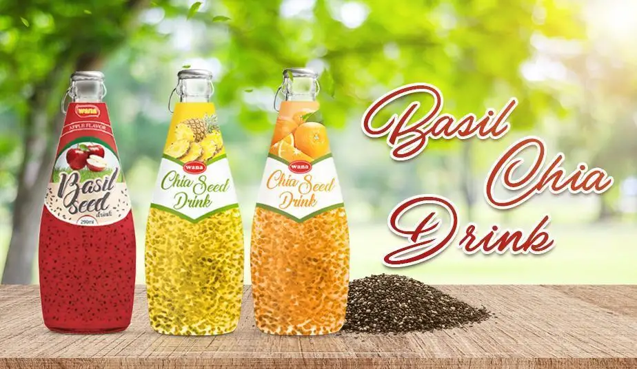 natural chia seed drink mixed with pineapple flavor in 290ml