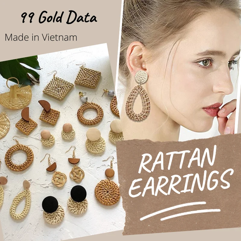 Rattan deals earrings wholesale