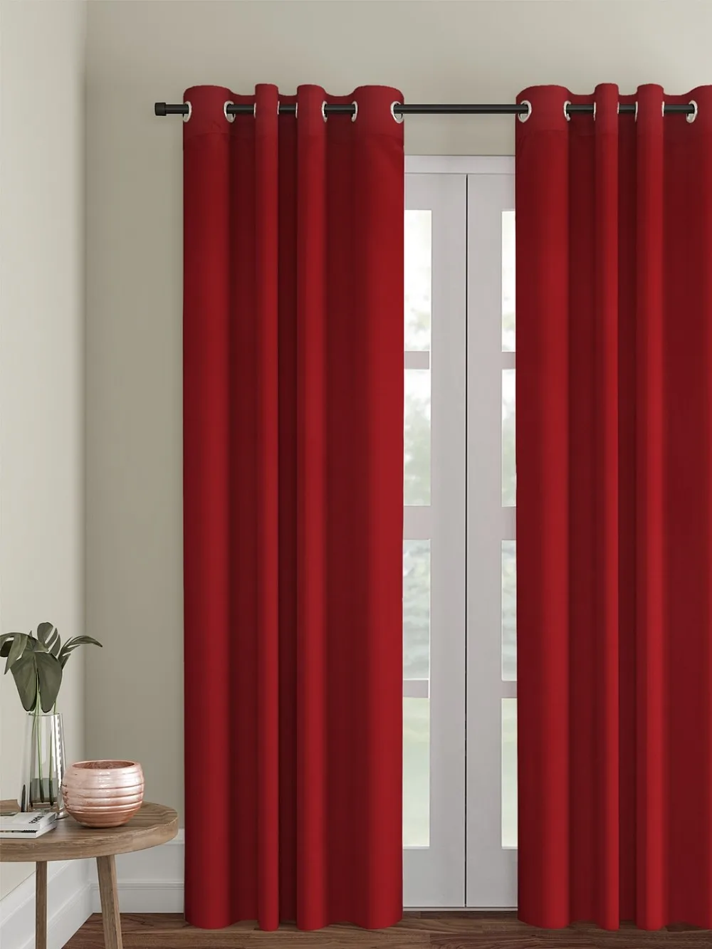 Red Color Plain Solid 100 Blackout Premium 2 Panel Curtains Blackout Curtain Polyester Curtain Buy Blackout Curtains