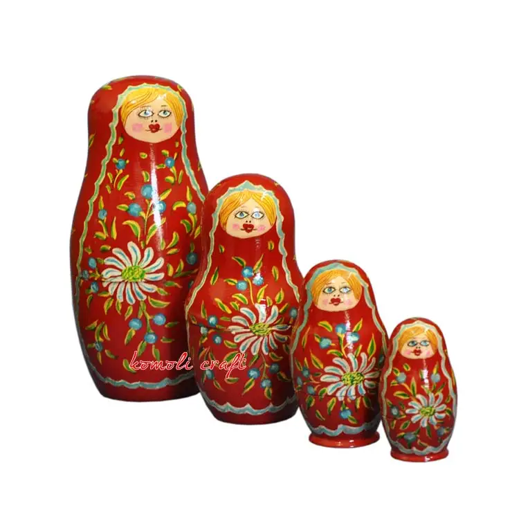 Wooden Indian Matryoshka Nesting Dolls Set Of 4 Russian Nesting Dolls