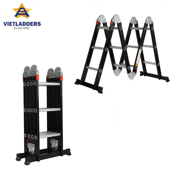 En131 Six-joint Multi Purpose Aluminum Folding Ladder With Steps ...