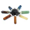 7 Chakra Points with Amethyst Cone Pyramid Energy Generator : Wholesale Crystal energy Generators from India