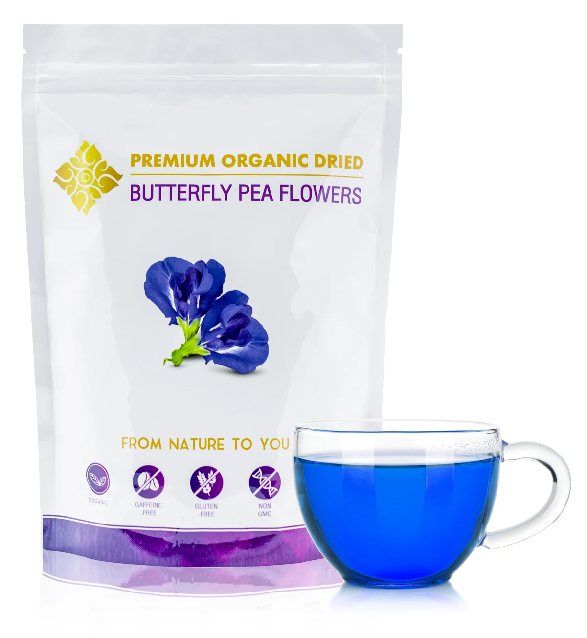 Butterfly Pea Tea Dried Blue Butterfly Pea Flowers Natural Pure Tea Drink Clitoria Ternatea