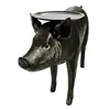 Hot Sale Metal Fiberglass Italian Designer Black Pig Table