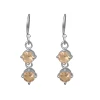 Dueo Round Drop 925 Sterling Silver Lemon Quartz Gemstone Party Wear Dangle Lever Back Earring